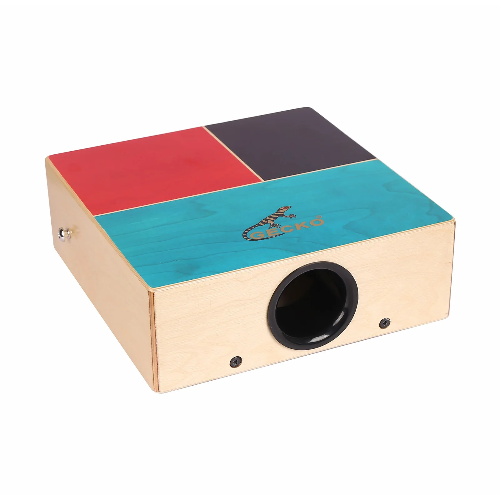GECKO Cajon Wooden Drum Flat Hand Drum Percussion Instrument Adjustable Strap Portable Box Beginners Traveling
