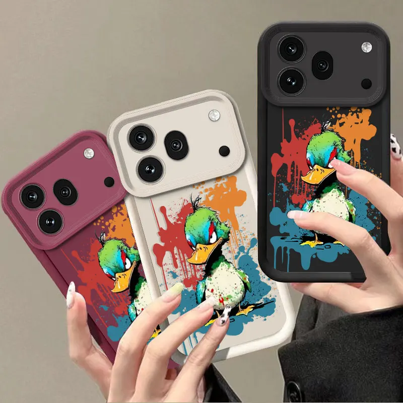 Shockproof Duck Print Flexible Silicone Case, Protective Cover