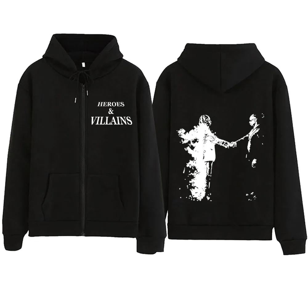 

Heroes & Villains Metro Boomin 2024 Zipper Hoodie Harajuku Pullover Tops Streetwear Music Fans Gift V-Neck Sweatshirts Regular