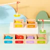 Children's Wooden Magnetic Color Shape Teaching Aid Classification Box Geometric Cognition Fishing Game Educational Toys For Kid 1