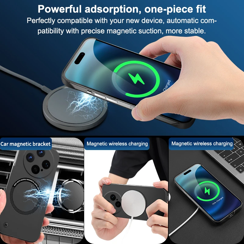 Sleek Magnetic Wireless Charging Luxury Phone Case