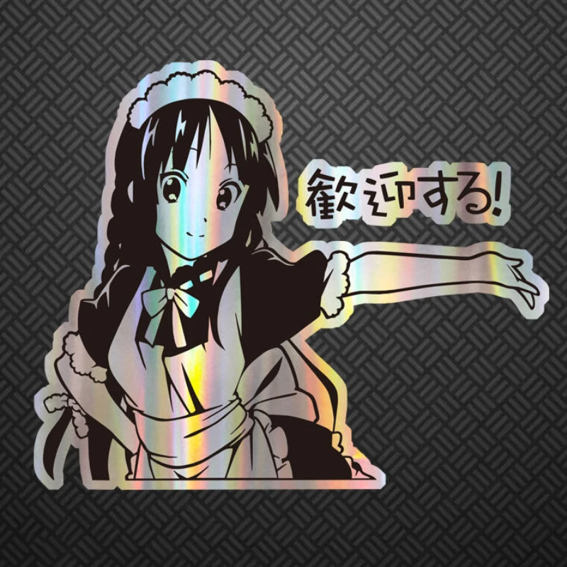 

Флейта диаметром 18/30 см! Akiyama Mio наряд горничной, милая девушка, наклейка, лазерная зеркальная фотография, для ноутбука