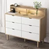 6 Drawer Dresser with Charging Station, Wooden Chest of Drawers with LED Light for Closet Hallway, Living Room, Entry 1