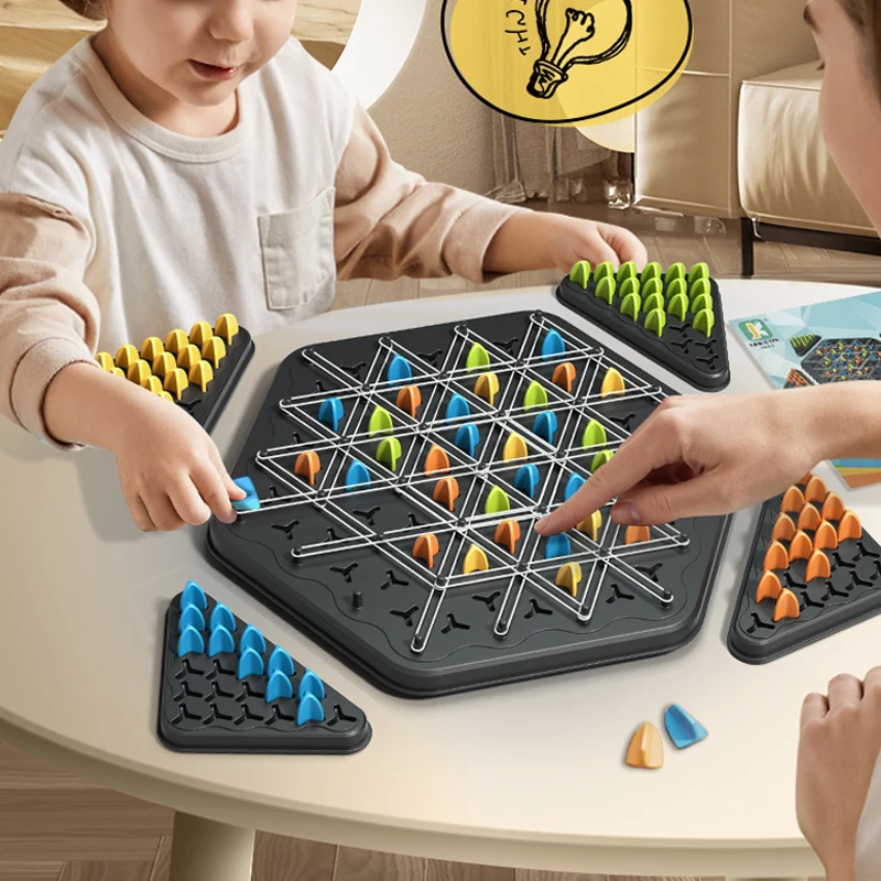 Chain Triangle Chess Game Triggle Rubber Band Game Educational Interactive Battle Set board game board game toy brain learning toys