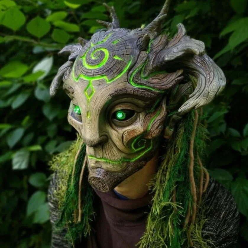 

Traveler-cos Tree Elf head full face Halloween costume Cool monster Forest Elf Mask bar haunted house npc prop man