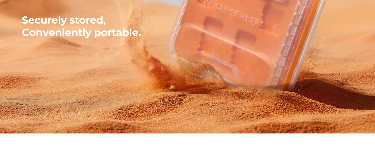 K&F CONCEPT Speicherkartenetui, wasserdicht, stoßfest, 12 Fächer, Aufbewahrungsbox, abnehmbarer Kartenhalter, Schutzhülle für SD-, TF- und CF-Karten – Detail 2