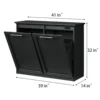 Trash Cabinet with Quick Installation and Deodorising Function, Wooden Trash Can Cabinet for Dining Room and Kitchen, Black 2