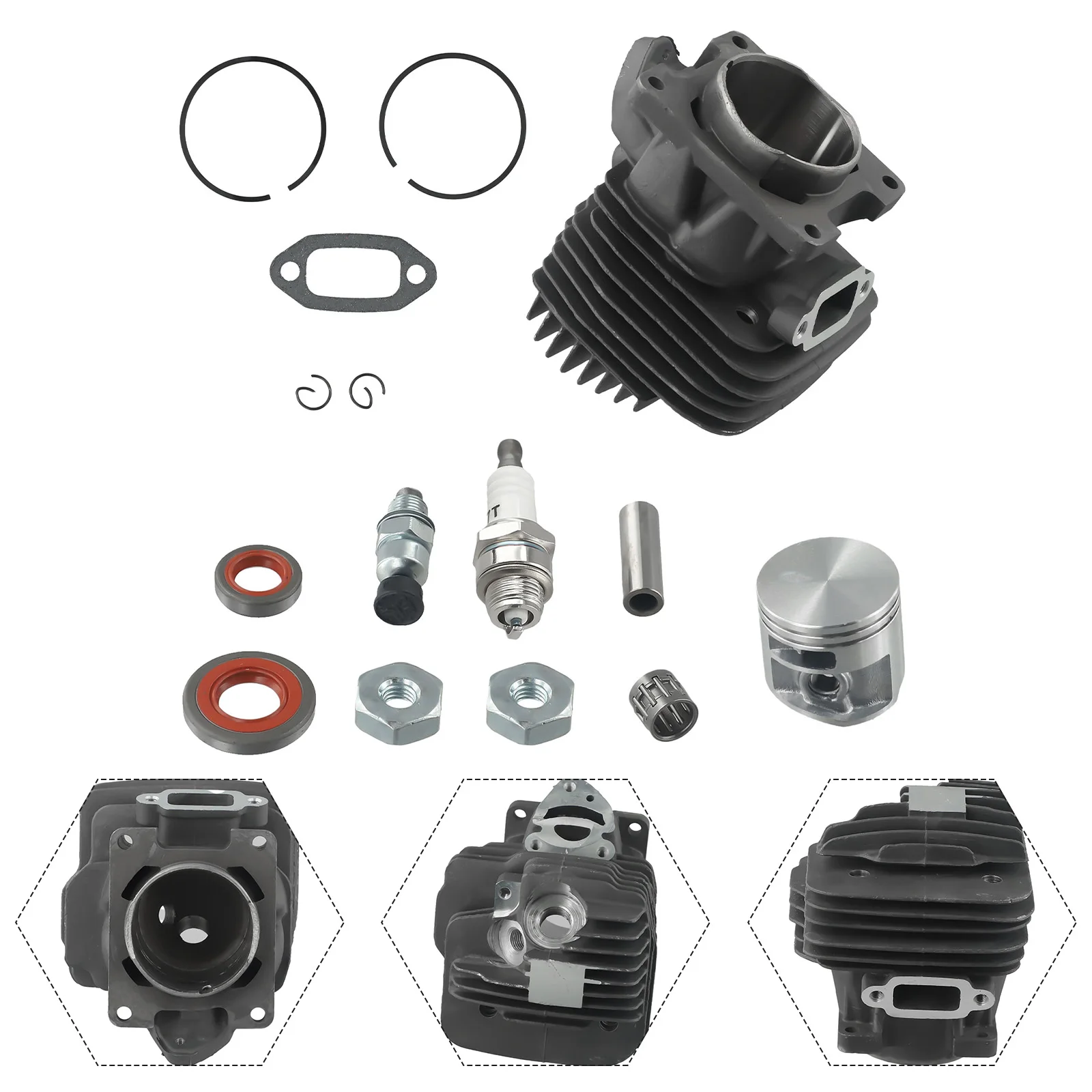 Kit Pistone Cilindro Foro 44.7Mm Adatto Per Stihl Nuovo Ms170 Ms180 170 180 Ms171 Ms181 Ms 171 181 Ms181C Parti Motosega A Gas Da Giardino