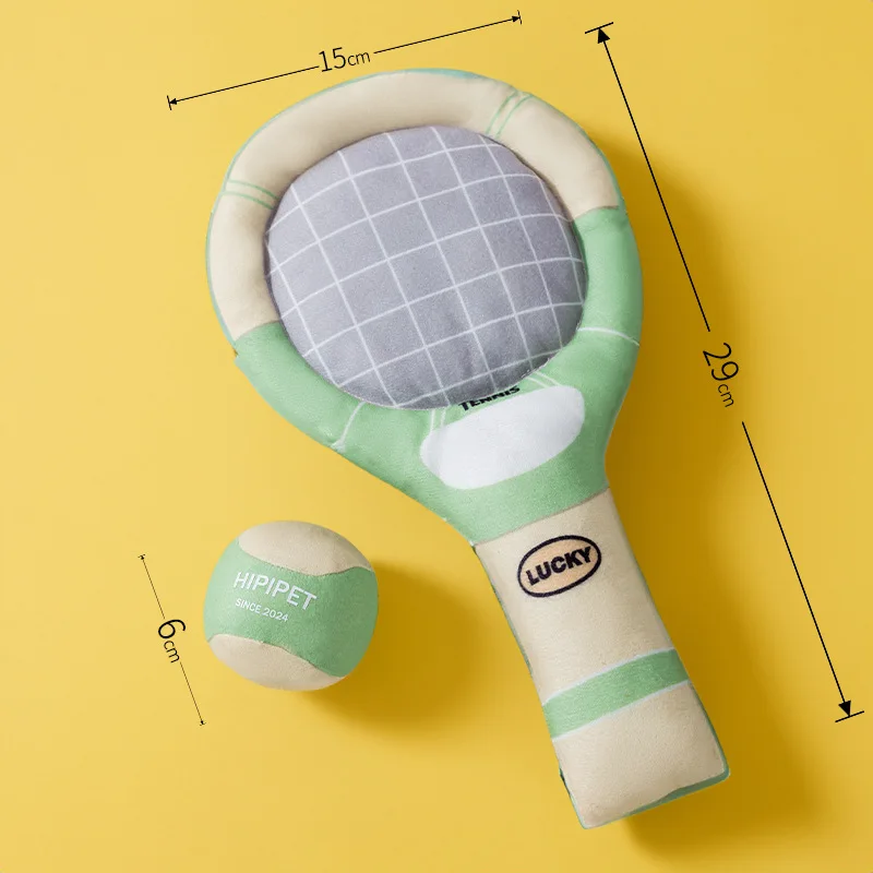 Dog Tennis Sports Sandpaper Racquet Toy Teddy - PeticaDeals