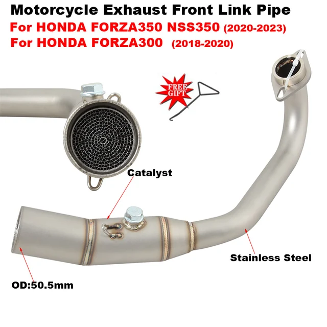 For HONDA FORZA300 FORZA350 NSS350 2018-2023 Motorcycle Exhaust Escape Modify Catalyst Front Link Pipe Connecting 51mm Muffler