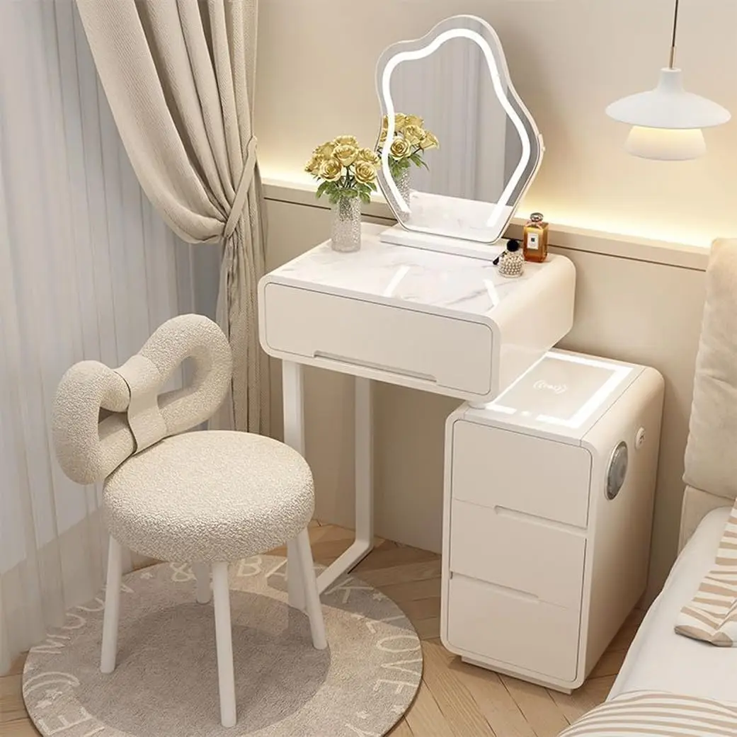 مقعد مكياج وردي مريح