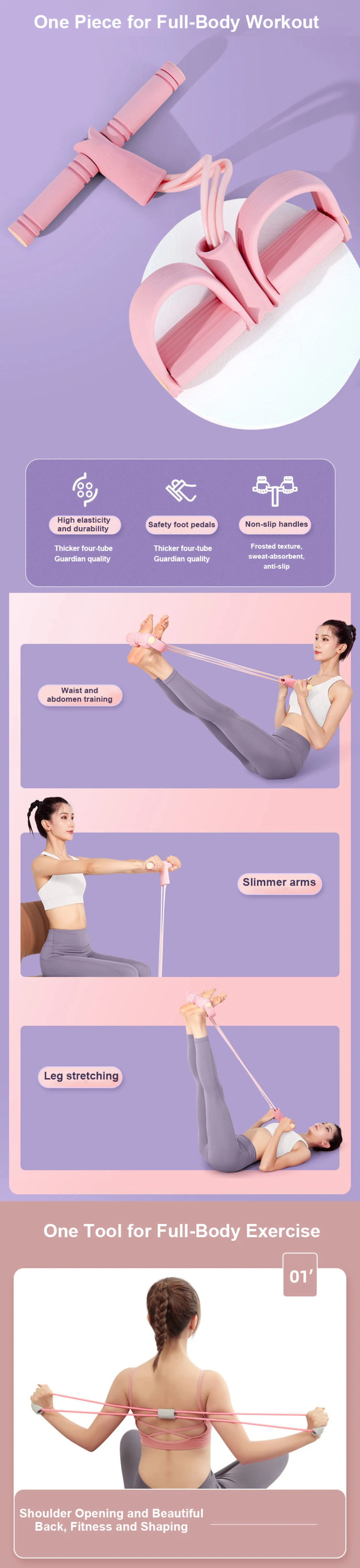 Yoga and Pilates Fitness Set with Resistance Bands and Yoga Ring description 4