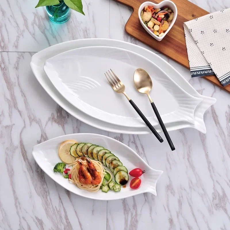 Dining dish porcelain fish plates for restaurant and home