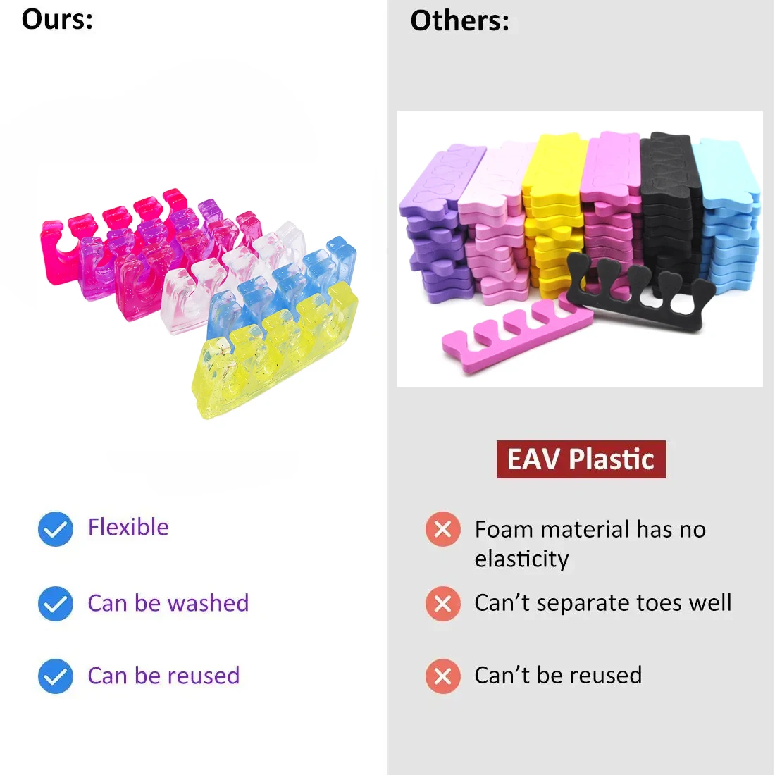 Silicone Soft Finger Toe Nail Art Toe Separators Fingers Foot Sponge UV Gel Polish Manicure Pedicure Pack Nail Kits Beauty Tools