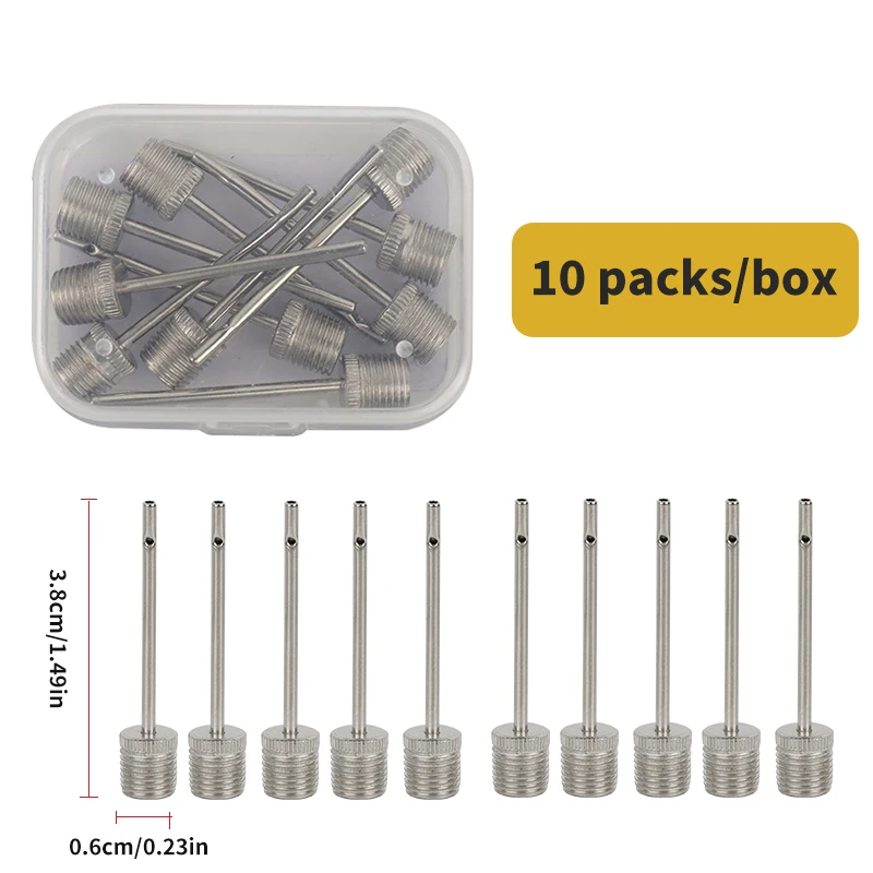 New Sport Ball Inflating Pump Needle For Football Basketball Soccer Inflatable Air Valve Adaptor Stainless Steel Pump 5/10/20PCS