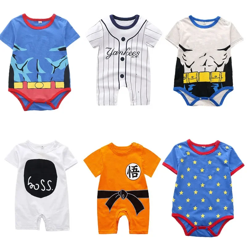 

2024 New 0 to 18 months Summer Bebe romper baby girl and boy clothes Babies costume Baby Clothes Cartoon Cute jumpsuits Cotton