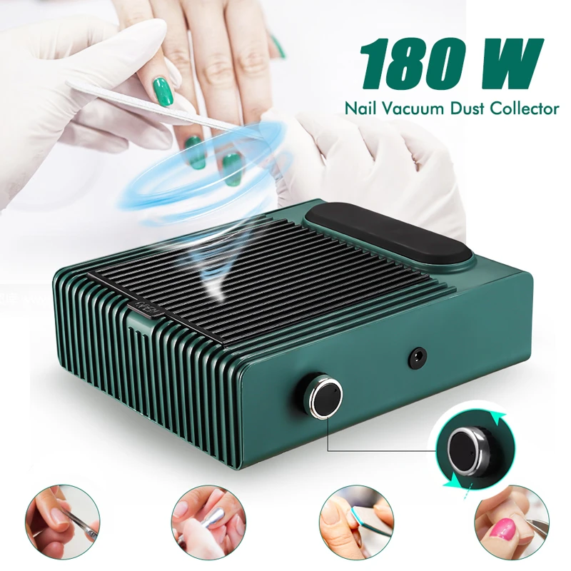 180w Nail Vacuum Cleaner For Manicure Pedicure With Removable Filter Strong Power Nail Dust