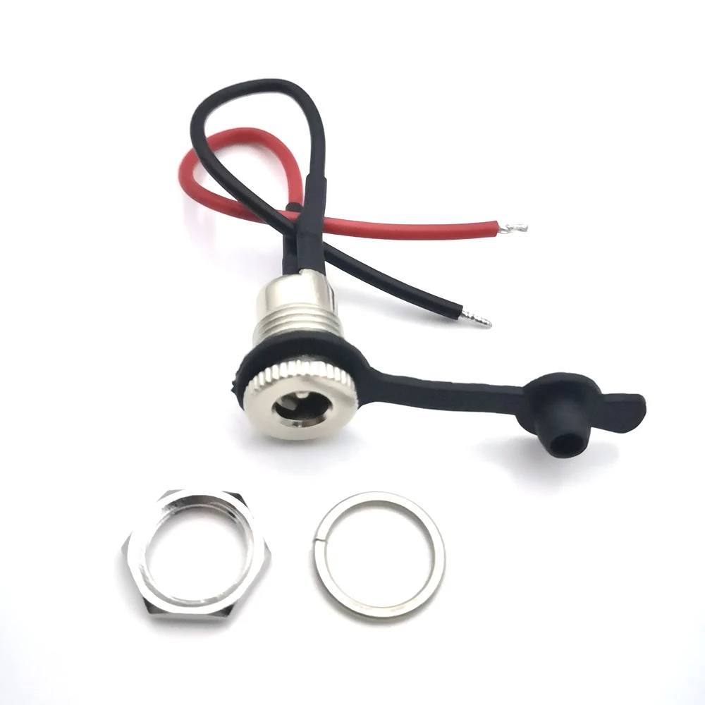 

3pcs 10A DC-099 Black with snap nut Waterproof 5.5*2.5mm DC Power Socket Jack Power Charger Plug Panel Female Mount Connector