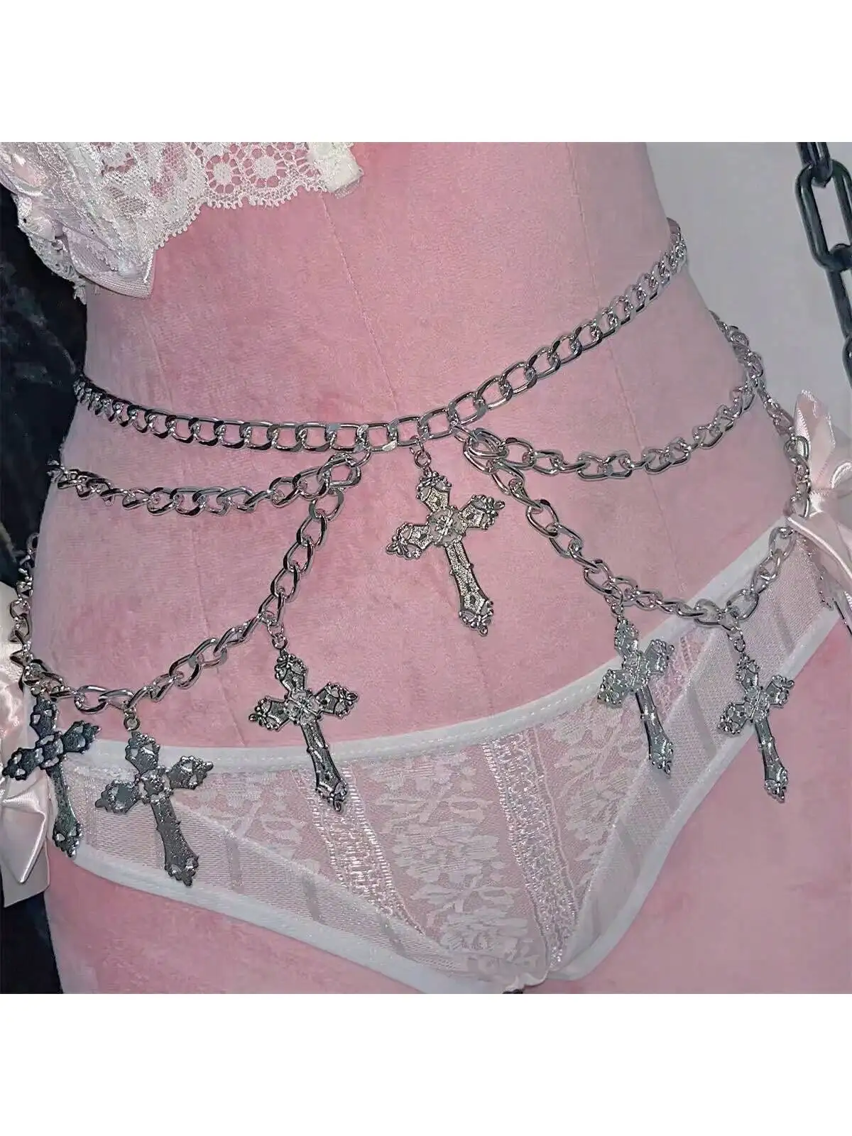 Instagram Multi layered Cross Waist Belt Chain Pants Chain Accessories Abi Culture