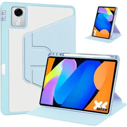 Rotating Acrylic Tablet Case with Pencil Slot for Xiaoxin Pad 11 2025 (Sky blue)