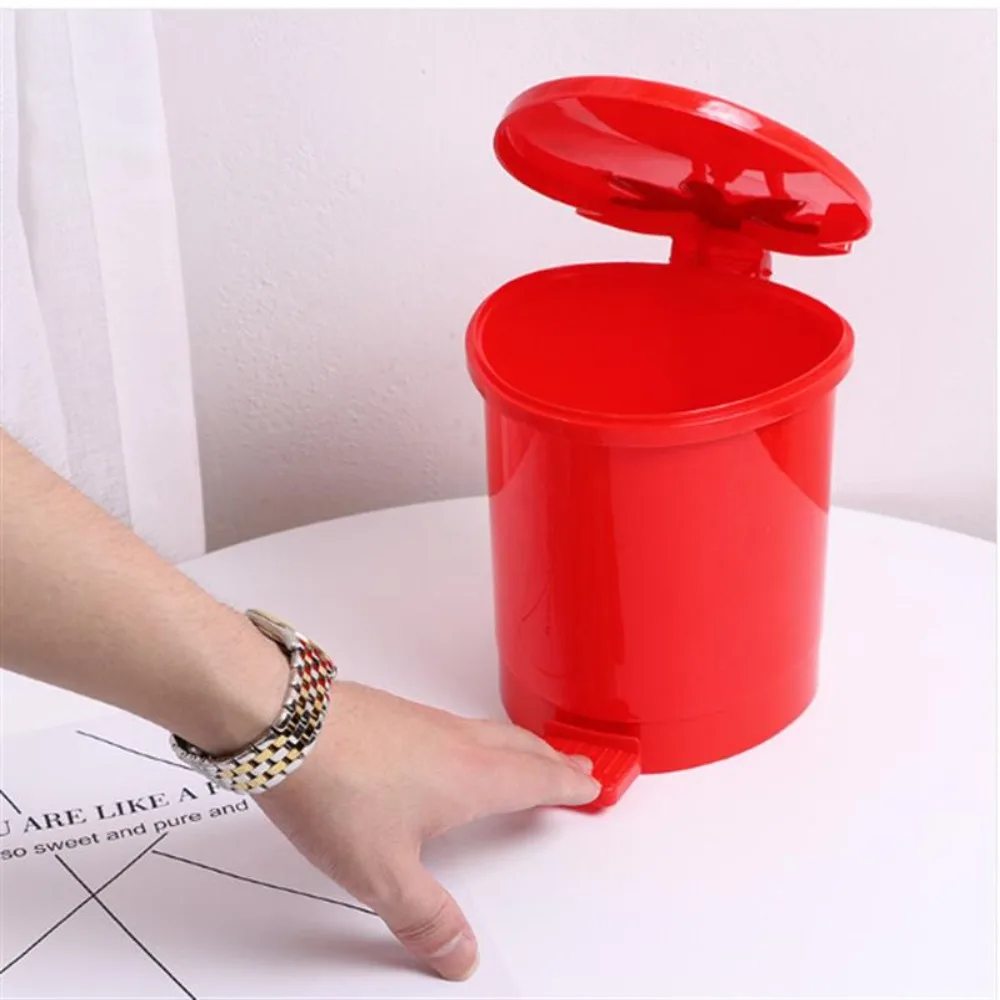 Description Picture 5 of itemPlastic 1Pcs Pink With Lid Pop-Up Home Supplies No Odor Strawberry Decorative Wastebasket Dustbin Trash Basket Trash Can