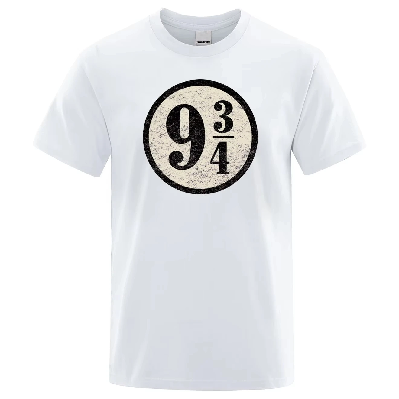 Vintage Platform Nine And Three Quarters T Shirt For Men Swag Train 934 T-shirt Short Sleeves Tshirt O-Neck Tops Tees Shirts