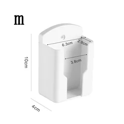 Universal White Wall - Mounted Remote Holder & Storage Box (M)