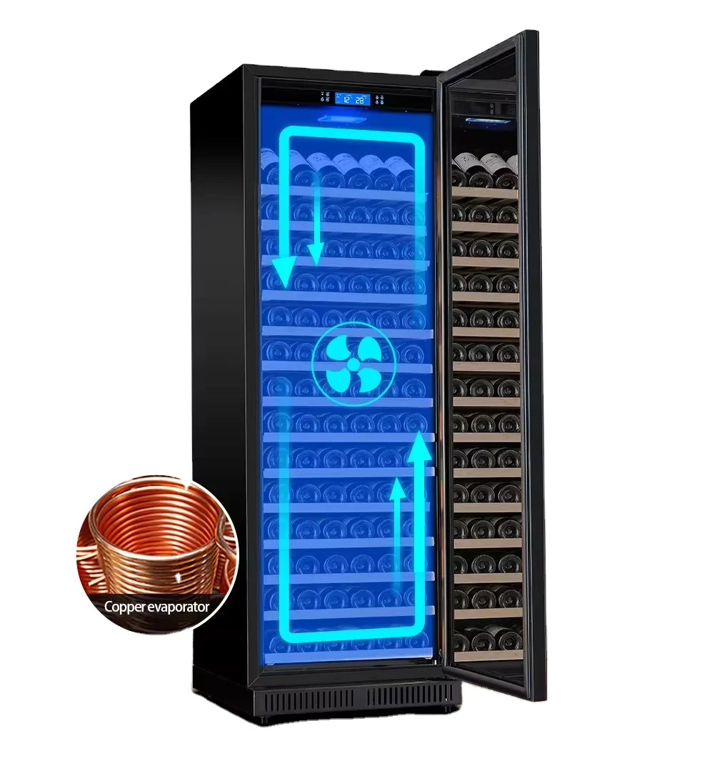 Freestanding 168 Bottles Electronic Small Wine Cooler Single Zone Wine Chiller 78L Hot Sell Red Fridge Refrigerator