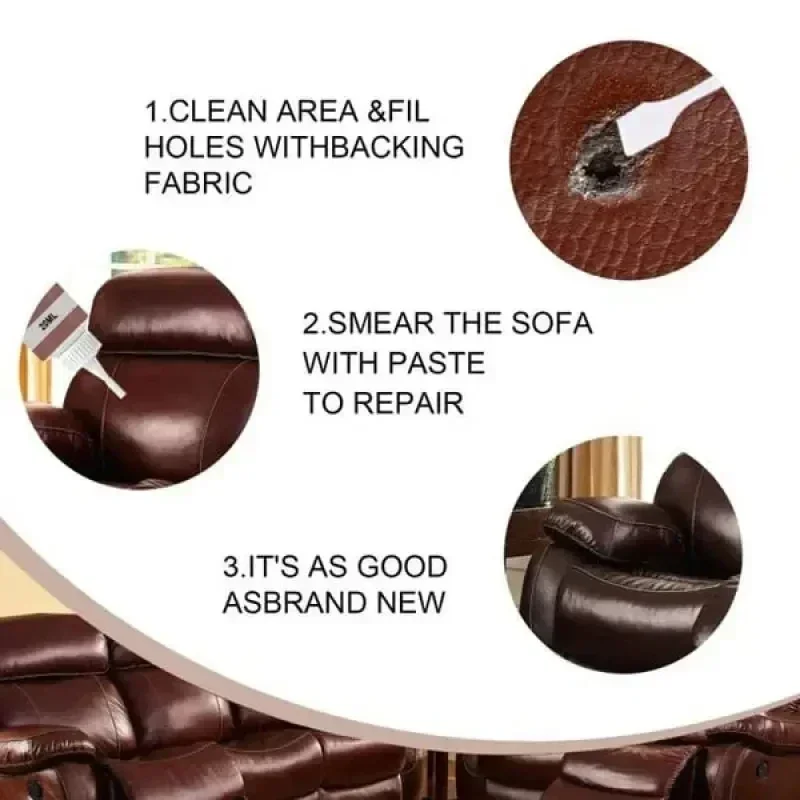 Leather Repair Gel Leather Repair Kit Leather Paint 20ml for Shoe Sofa Car Cleaning