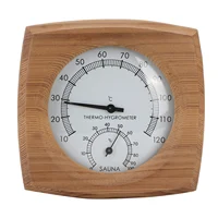 2‑In‑1 Indoor Wood Thermo‑Hygrometer Thermometer Hygrometer Steam Room Sauna Room Accessories Thermometer Hygrometer 1