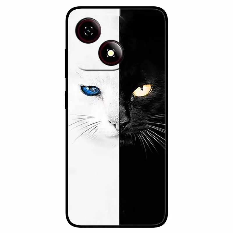 Black TPU Silicone Phone Case with Lovely Soft Painted Design