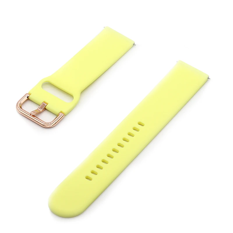 Rose Gold Buckle Silicone Wristband Strap, 20mm/22mm