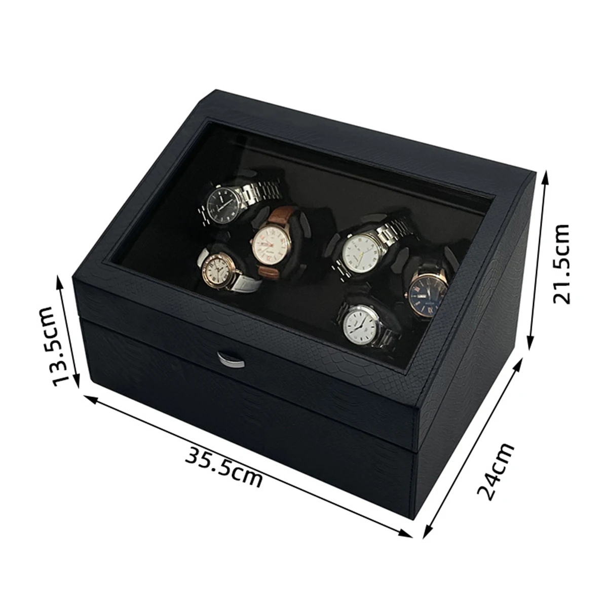 Watch Winders Box for Automatic Watches 6 watch Rotate Stand Automatic Watches Built-in LED Light Ultra Quiet Motor