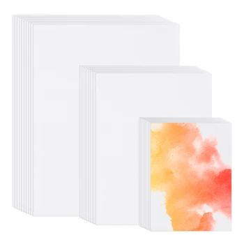 100 pezzi di carta per acquerello in puro cotone bianco 140lb/300 GSM carta per pittura ad acqua per pittura artistica disegno ad acquerello artista