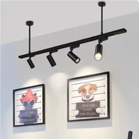 Hanging Led Track Lights 220V Whole Set  Adjustable Hang Rod Rail 0.5M COB Ceiling Track lamp For Clothing Shop Living Room Home 1