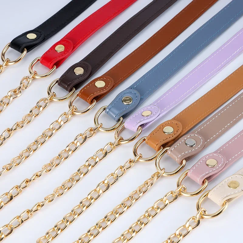 Luxurious PU Leather Chain Shoulder Strap