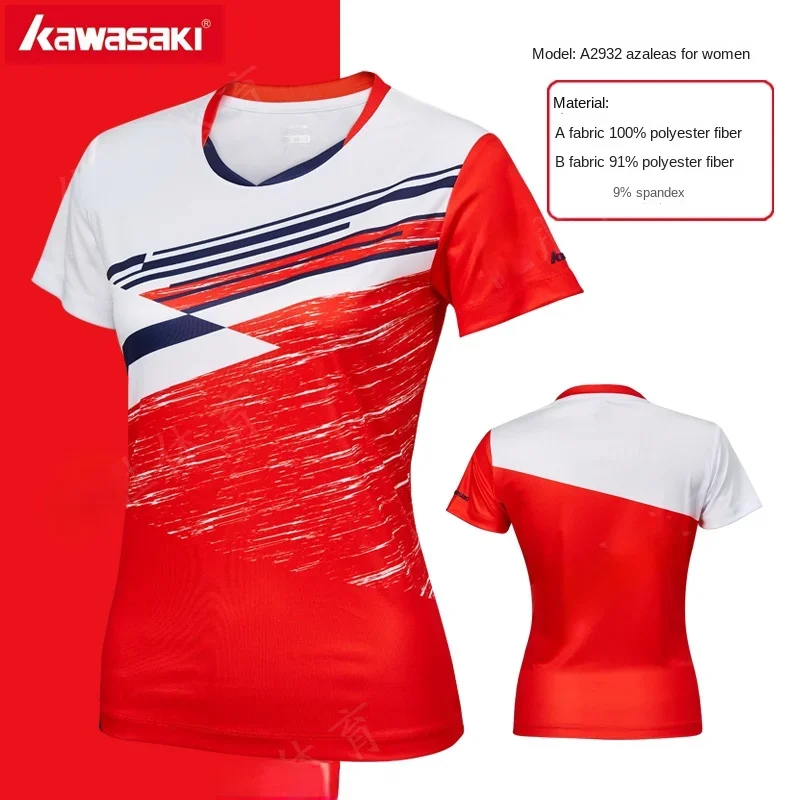 Hot Kawasaki Tennis t-shirt match badminton short sleeve t shirt clothing quick dry sport Jersey top men women polo
