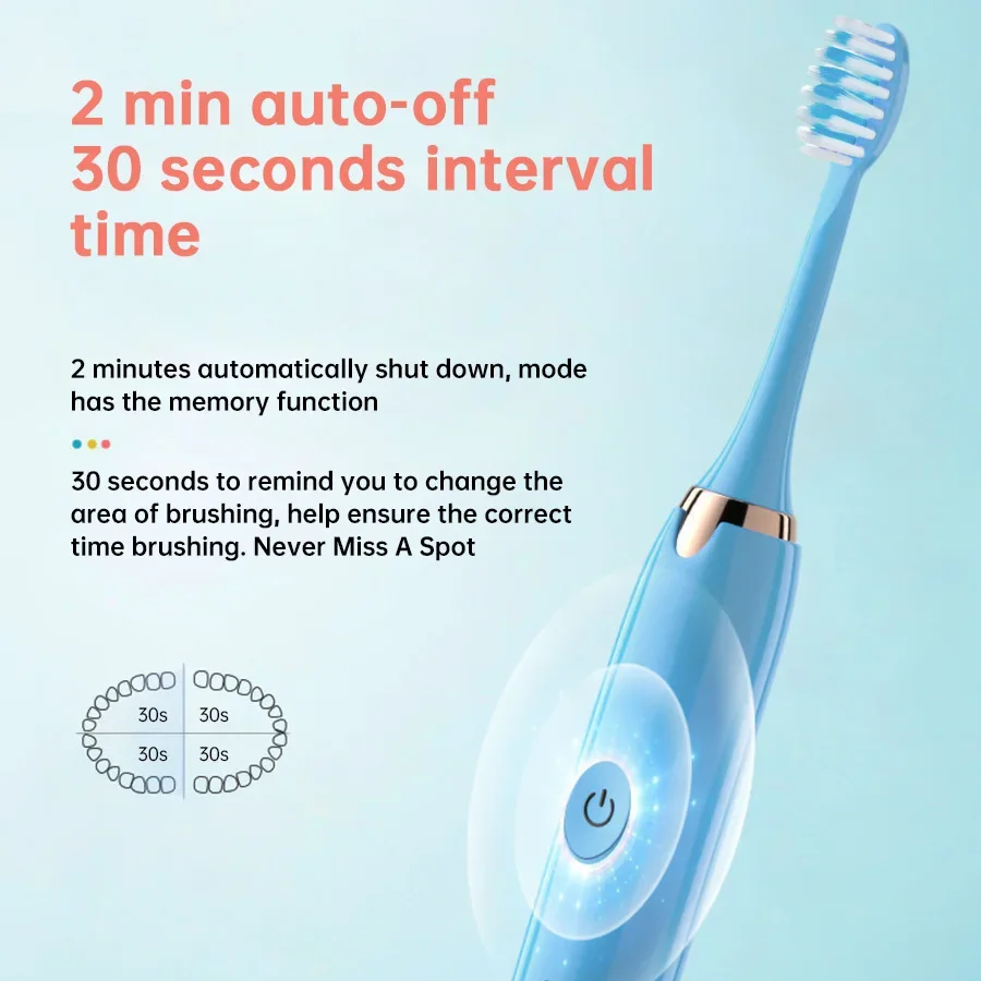 Electric Toothbrush Automatic Rechargeable 4 heads for Adult