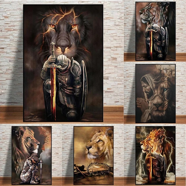 Jesus cross Lion of Judah Large Diamond Painting kits 5D DIY Full Diamond  Embroidery Mosaic Cross Stitch home decoration - AliExpress