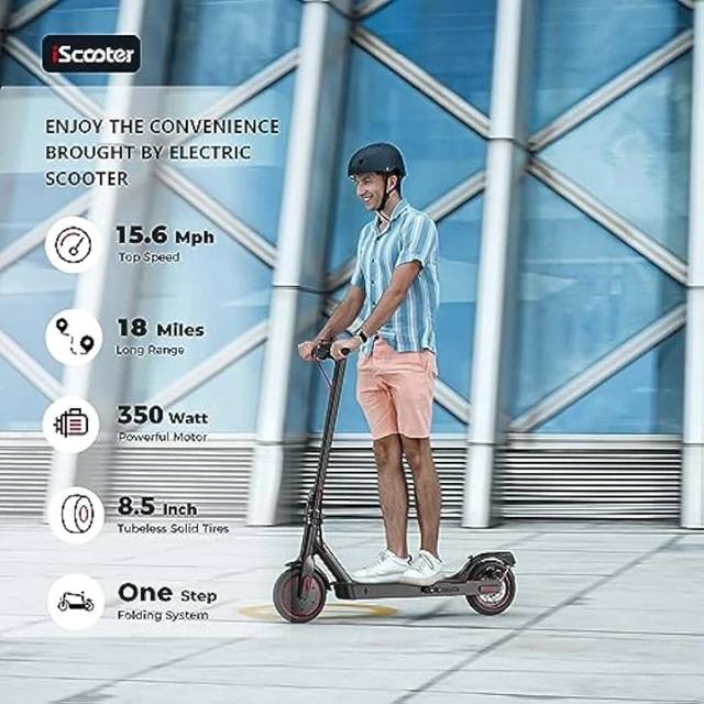 Electric Scooter for Adults, Up to 19 Miles Range, 19 Mph Folding Commute  E-Scooter with 8.5 Solid Tires, Dual Braking System and App Control …