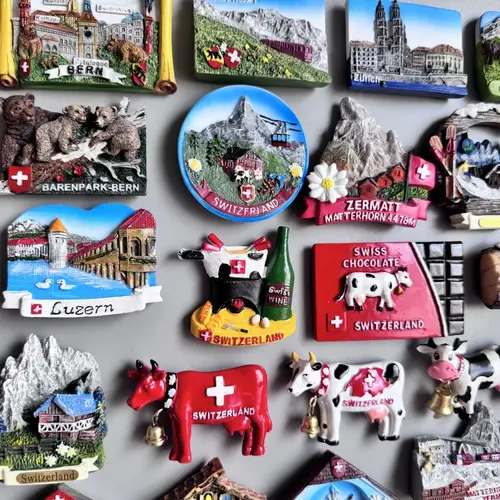 Switzerland Fridge Magnets Bern Zurich Zermart Luzern Swiss Dairy Cow Jungfraujoch Skiing Cuckoo Clock Home Decor Collection - Image 2