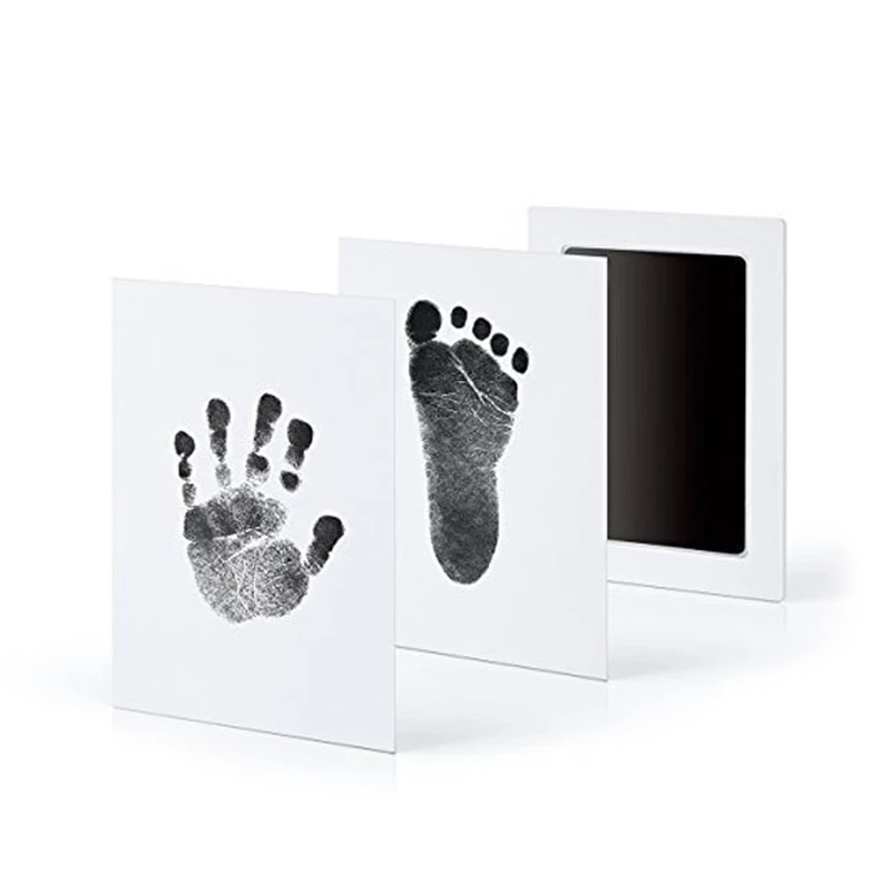 Safe Nontoxic Baby Footprints Handprint Touch Inkless Ink Pads Kits 0