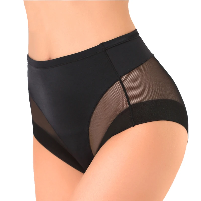 Intimo in rete traspirante Mutandine modellanti per il corpo Pantaloni femminili Slip ad alto controllo elastico Intimo dimagrante modellante per la pancia_voghion.com