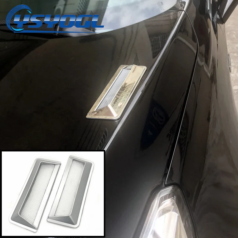 

2pcs 3D Chrome Black Universal Car Fender Side Air Flow Intake Vent Decoraive Sticker Cover Car Styling Accessories