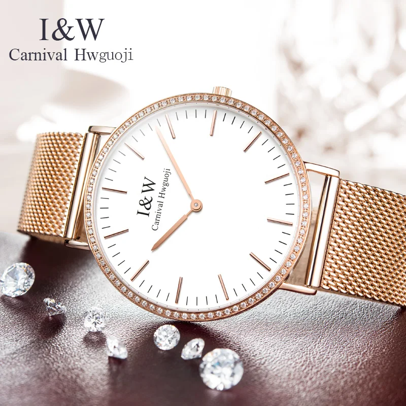 

IW Casual Clock Men Watch Luminous Waterproof Quartz Watch Rose Gold Strap Fashion Slim Dial 2024 New Relogio Masculino 8757