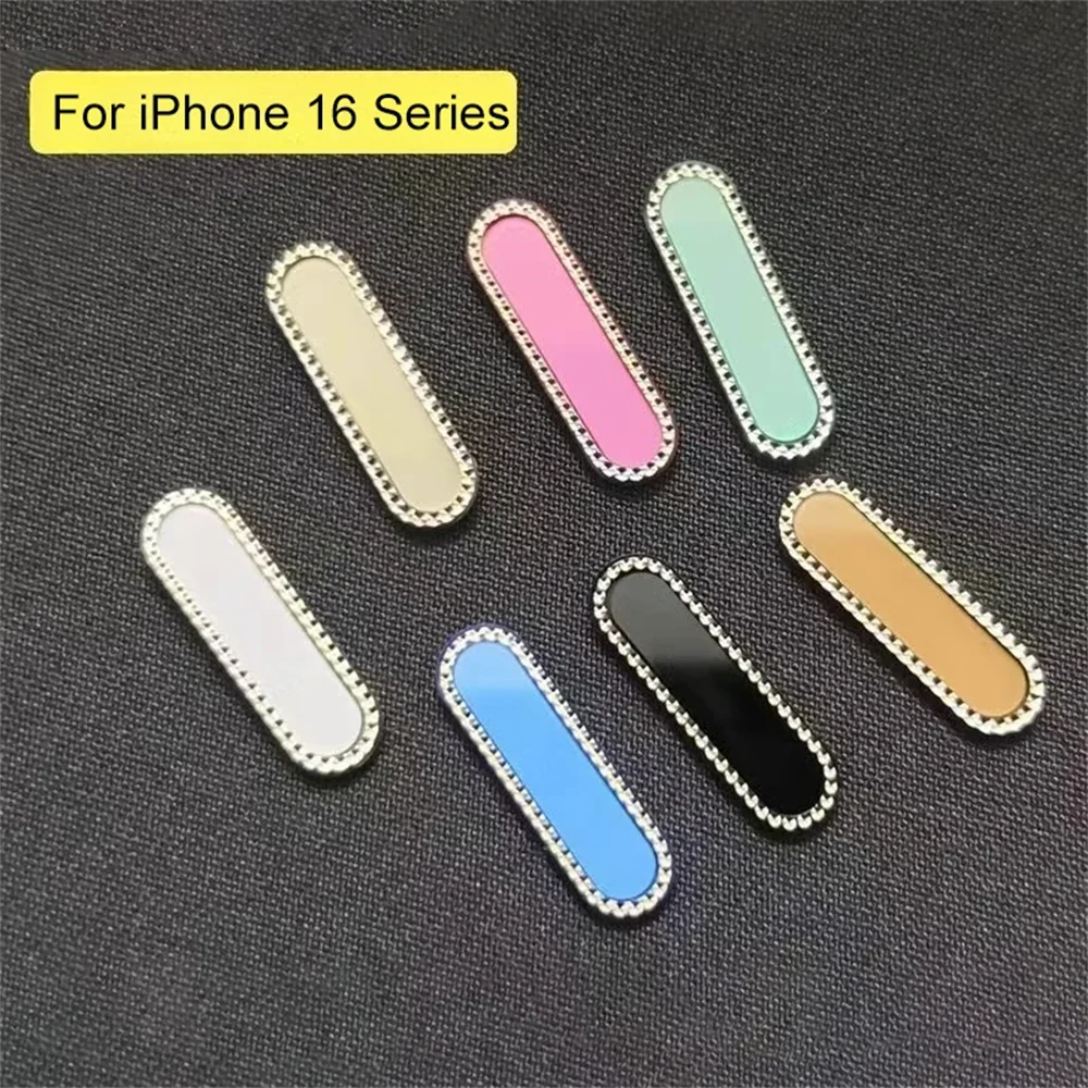 Glitter Diamond Alloy Metal Camera Control Button Cover for iPhone 17 16ProMax Plus Sensitive Smart Lens Capture Button Case