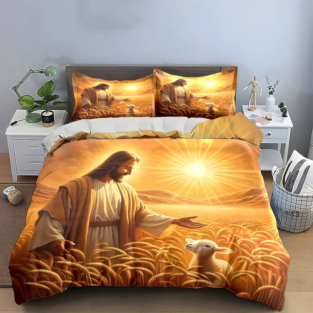 "Golden Harvest Companionship Inspiration Set" Exquisite three-piece bedding set gift for kids and adults 2