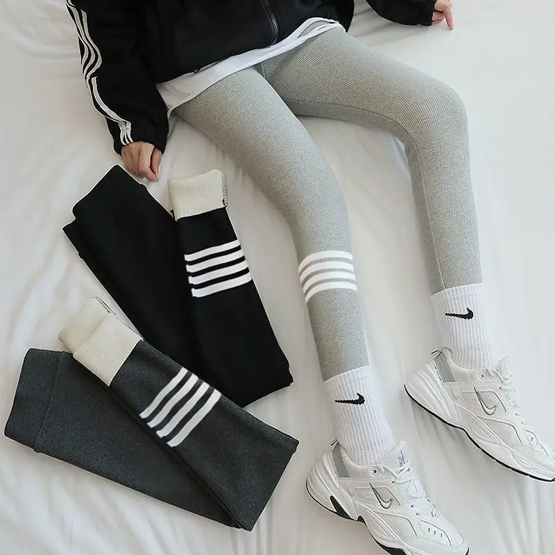 Winter Leggings Women 2024 Women's Pants Plus Velvet Sexy Fitness Leggings for Women Sports Tights Woman stripe Leggings Woman