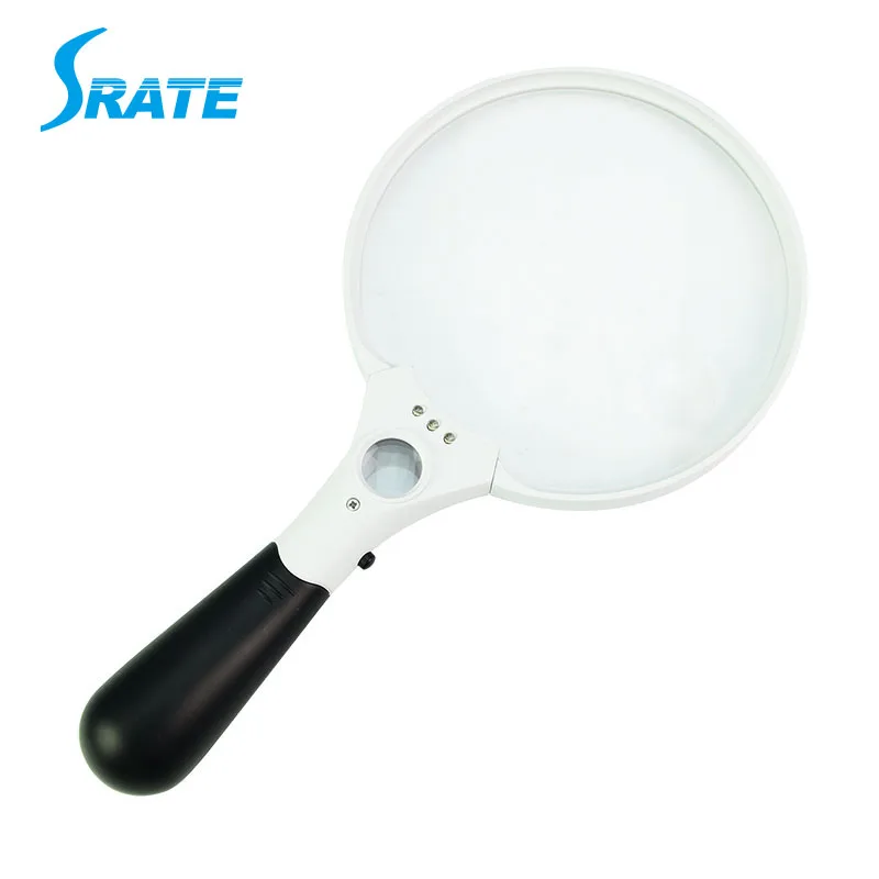 

2X 4X 25X 130mm Large Lens Portable Handheld Magnifier with 3 LED Light for Elderly Reading Repair