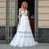 Eightale Elegant Wedding Dress with Long Sleeves Customized Appliques Lace Tulle White Ivory Bridal Gown Vestido De Noiva 2